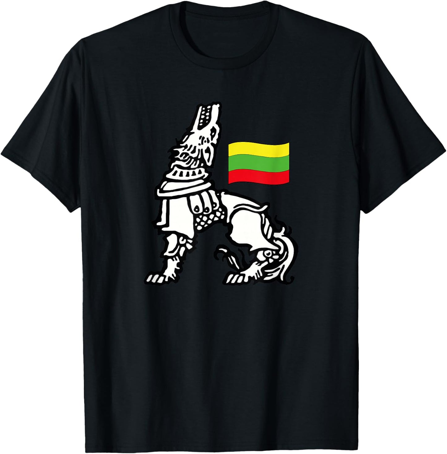 Iron Wolf Lietuva by Lithuania Strong T-Shirt - T-Shirt | Black