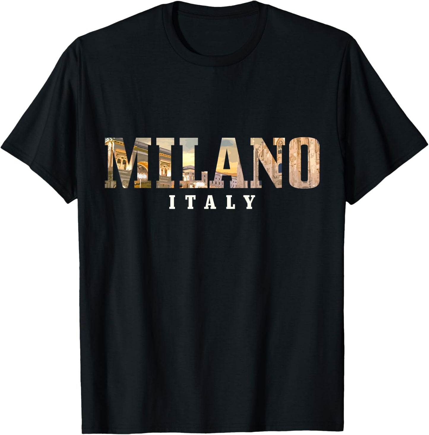 Milano Italia Skyline Italy Italy Souvenir Vintage T-Shirt - T-Shirt | Black