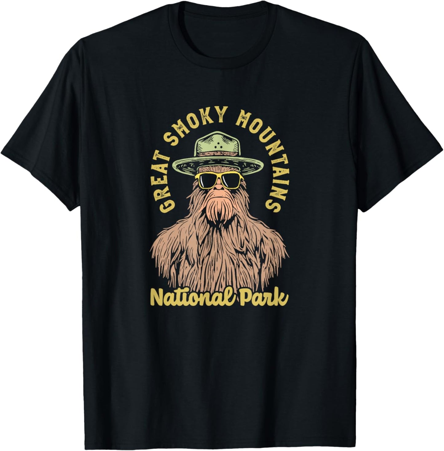 Great Smoky Mountains National Park Sasquatch Ranger Funny T-Shirt - T-Shirt | Black