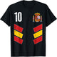 Spain Flag Number 10 Spanish Soccer Men Women Kids Boys Girl T-Shirt - T-Shirt | Black