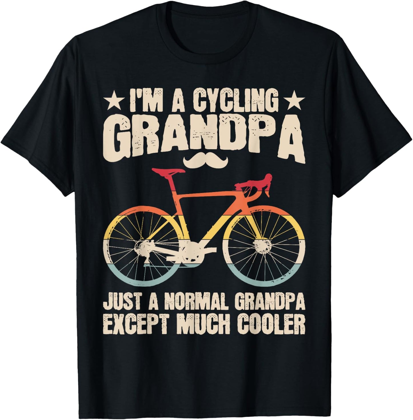 Cycling Grandpa Bicycle Lover Cycle Rider Biking Graphic T-Shirt - T-Shirt | Black