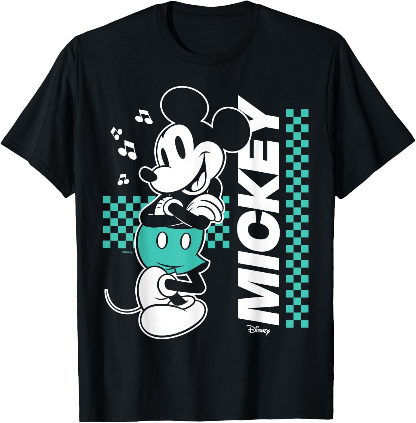 Disney - Mickey Checkered Character Art T-Shirt - T-Shirt | Black