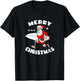 Merry Christmas Surfing Santa - Surfboarder Surf Lover T-Shirt - T-Shirt | Black