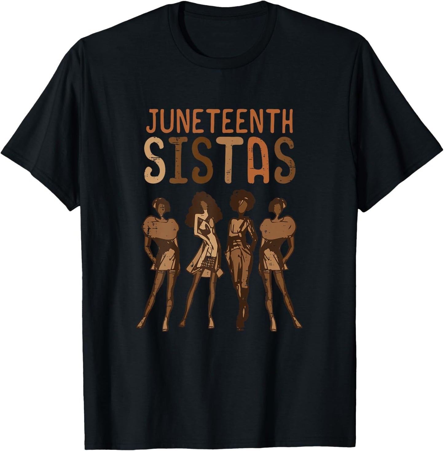Juneteenth Sistas African Black History Melanin Women Girls T-Shirt - T-Shirt | Black