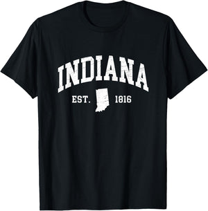 Indiana - Est. 1816 - Distressed / Worn Design - Classic T-Shirt - T-Shirt | Black
