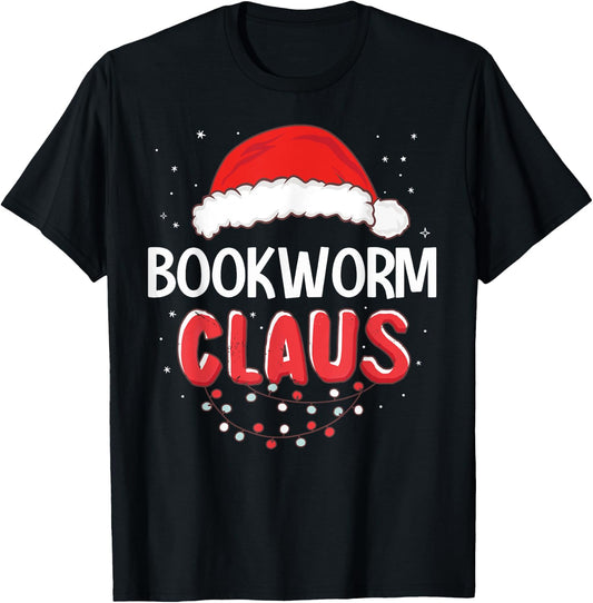 Bookworm Santa Claus Christmas Matching Costume T-Shirt - T-Shirt | Black