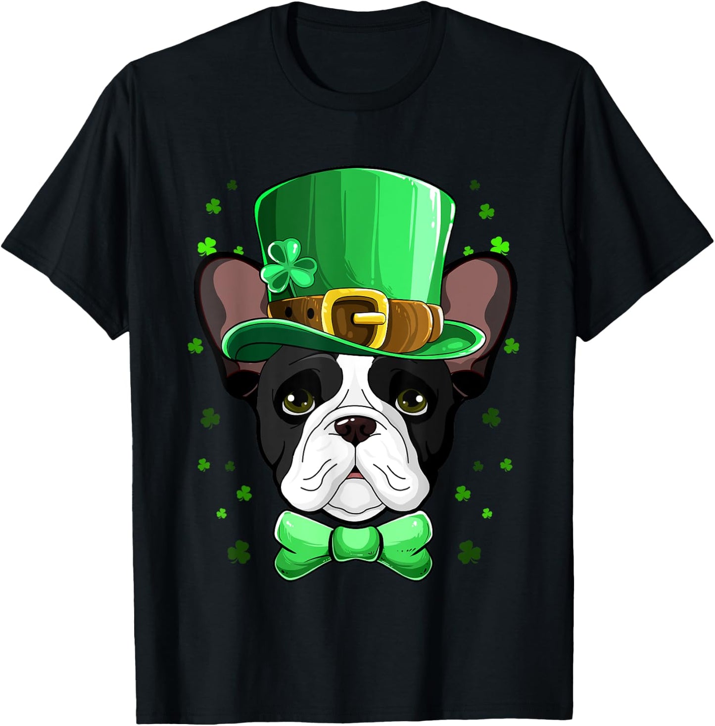 Boston Terrier Leprechaun Costume St Patricks Day T-Shirt - T-Shirt | Black