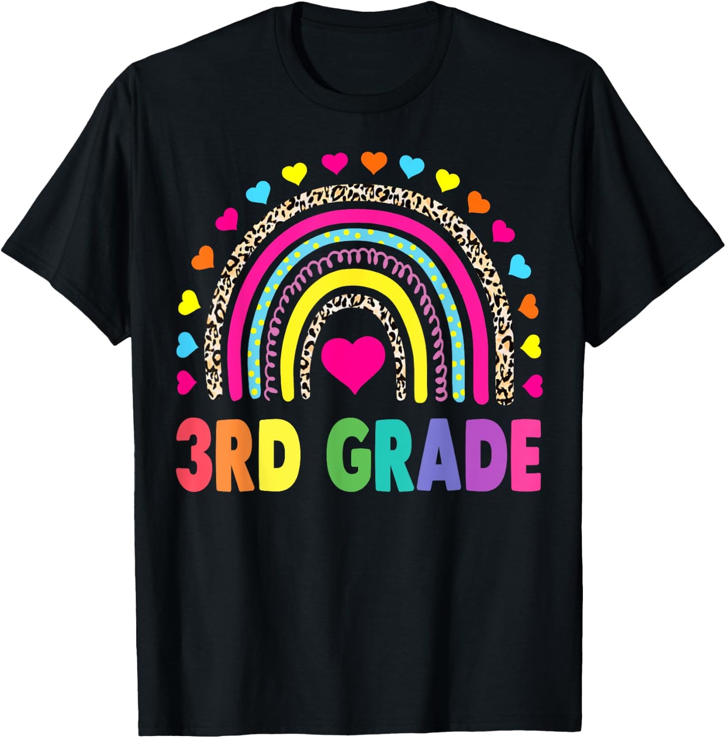 Third Grade Rainbow Girls Boys Teacher Team 3rd Grade Squad T-Shirt - T-Shirt | Black