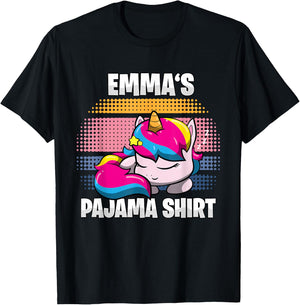 Emma's Pajama Shirt - Personalized Sleeping T-Shirt - T-Shirt | Black
