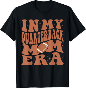 In My Quarterback Mom Football Era Groovy QB Mama Christmas T-Shirt - T-Shirt | Black