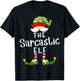 Sarcastic Elf Group Christmas Funny Pajama Party T-Shirt - T-Shirt | Black