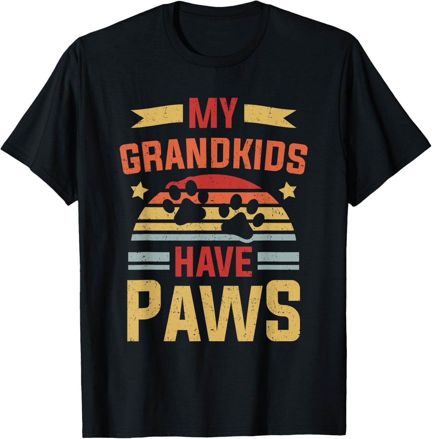 My Grandkids Have Paws T-Shirt - T-Shirt | Black