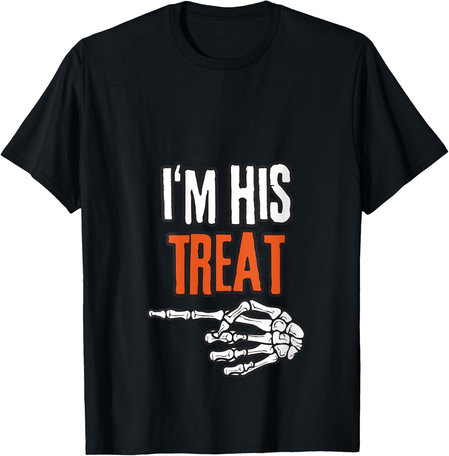 I'm His Treat Hilarious Halloween For Couples Matching V-Neck T-Shirt - T-Shirt | Black