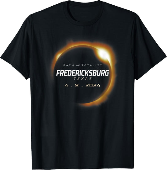 Total Solar Eclipse 2024 Fredericksburg Texas April 8 2024 T-Shirt - T-Shirt | Black