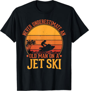 Vintage Water Jet Ski Fun Beach , Retro Jet Ski T-Shirt - T-Shirt | Black