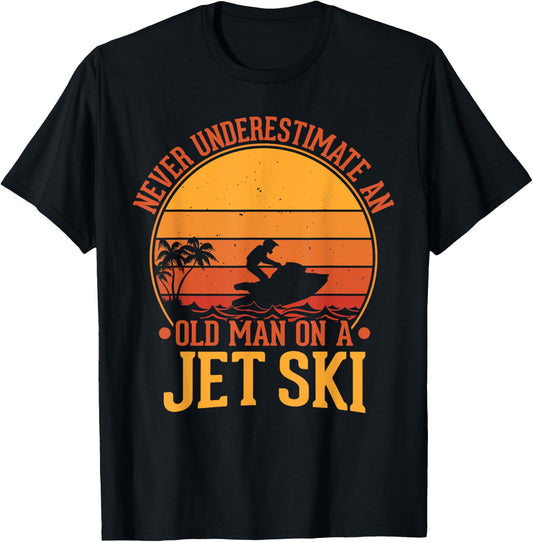 Vintage Water Jet Ski Fun Beach , Retro Jet Ski T-Shirt - T-Shirt | Black