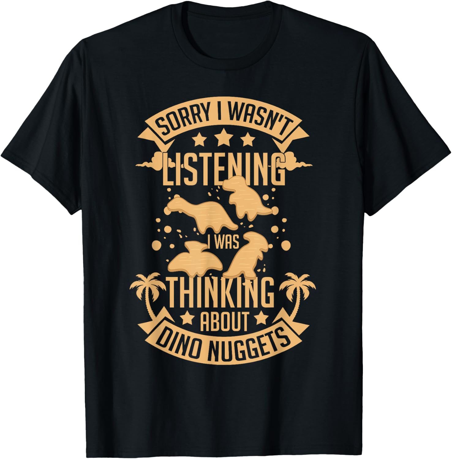 Dino Chicken Nugget Dinosaur Nugs Veggie Funny T-Shirt - T-Shirt | Black