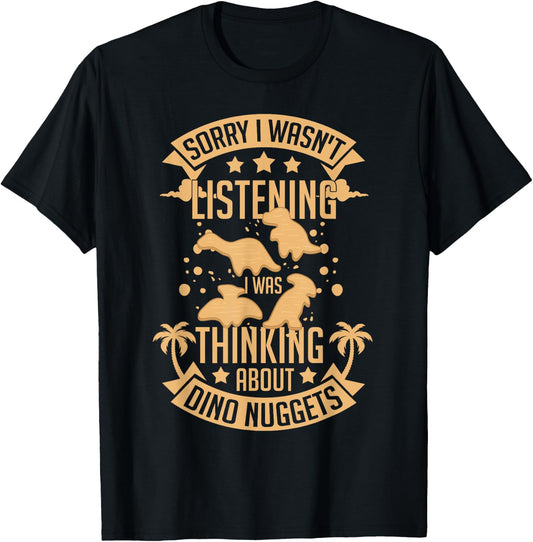 Dino Chicken Nugget Dinosaur Nugs Veggie Funny T-Shirt - T-Shirt | Black