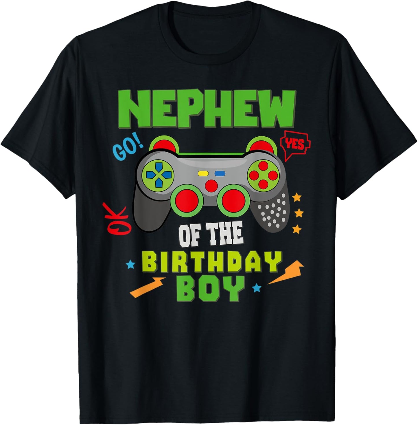 Nephew of The Birthday for Boy Video Gamer Birthday T-Shirt - T-Shirt | Black