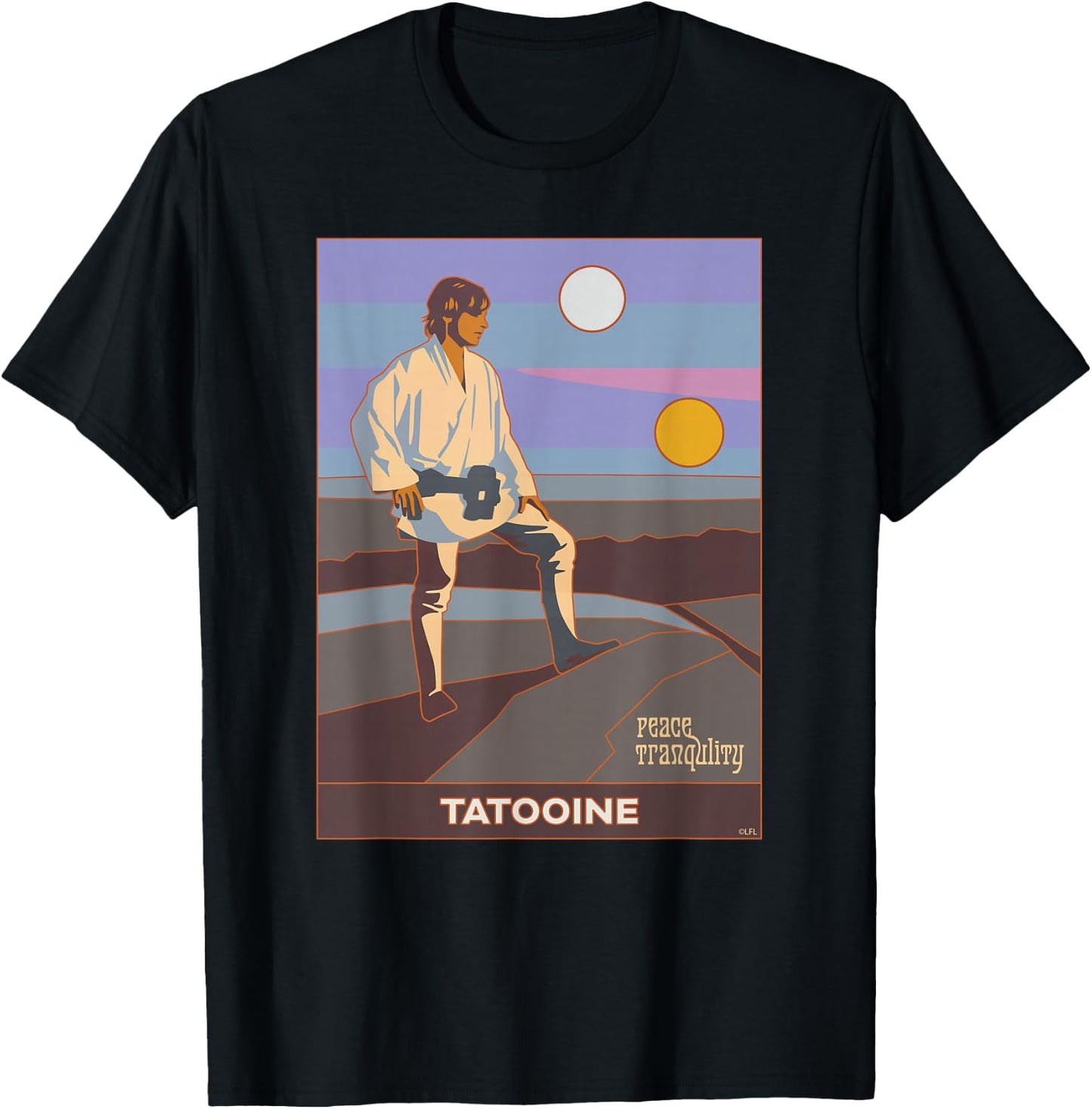 Star Wars A New Hope Luke Skywalker Tatooine T-Shirt - T-Shirt | Black