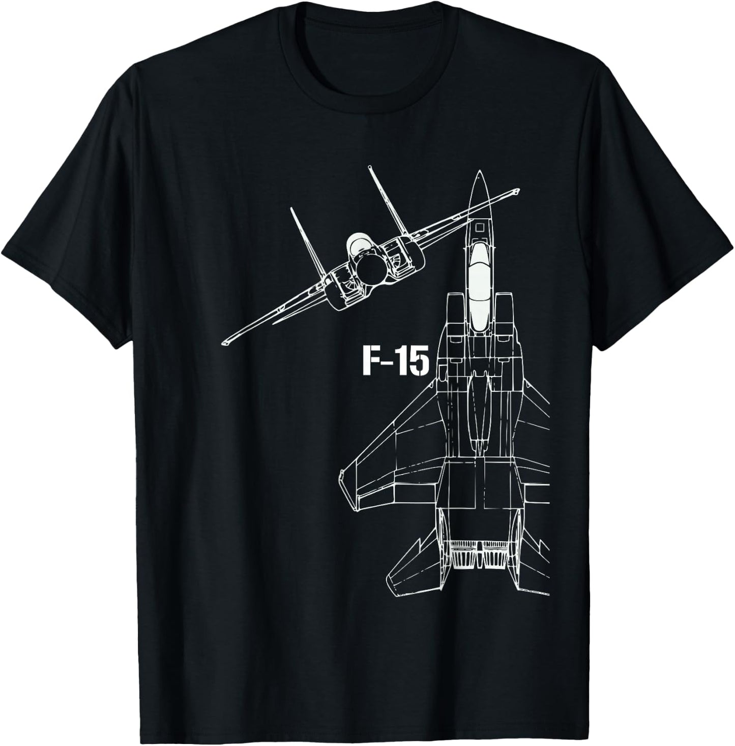 F-15 Eagle Jet Military Stealth Fighter Jet T-Shirt - T-Shirt | Black
