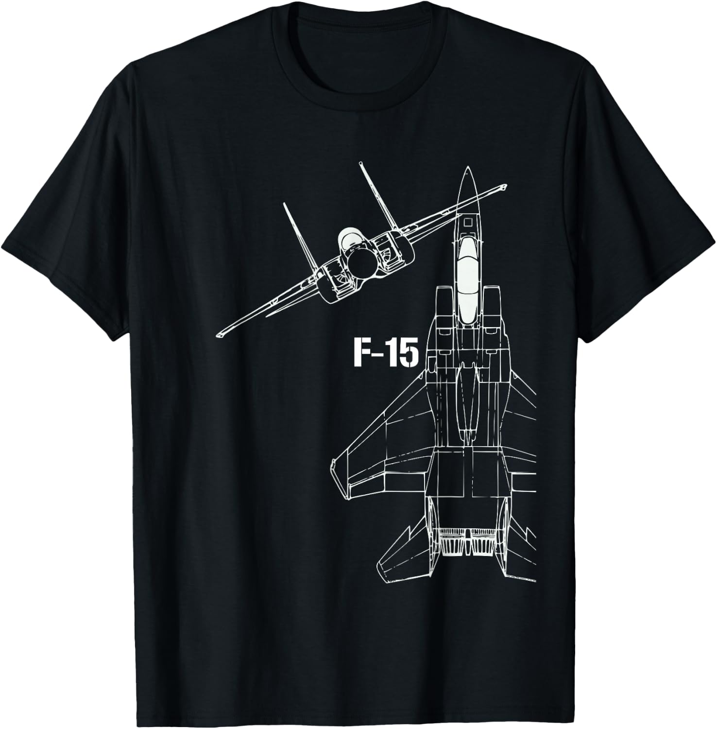 F-15 Eagle Jet Military Stealth Fighter Jet T-Shirt - T-Shirt | Black