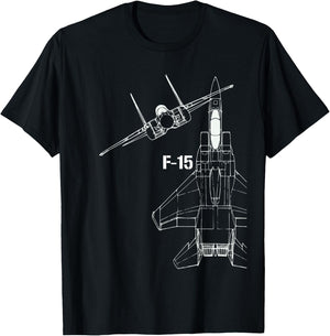 F-15 Eagle Jet Military Stealth Fighter Jet T-Shirt - T-Shirt | Black