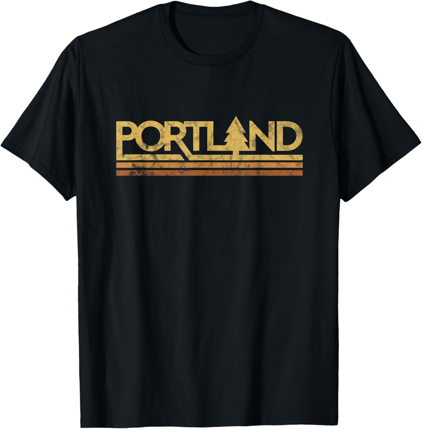 Retro Vintage Portland Oregon T-Shirt - T-Shirt | Black