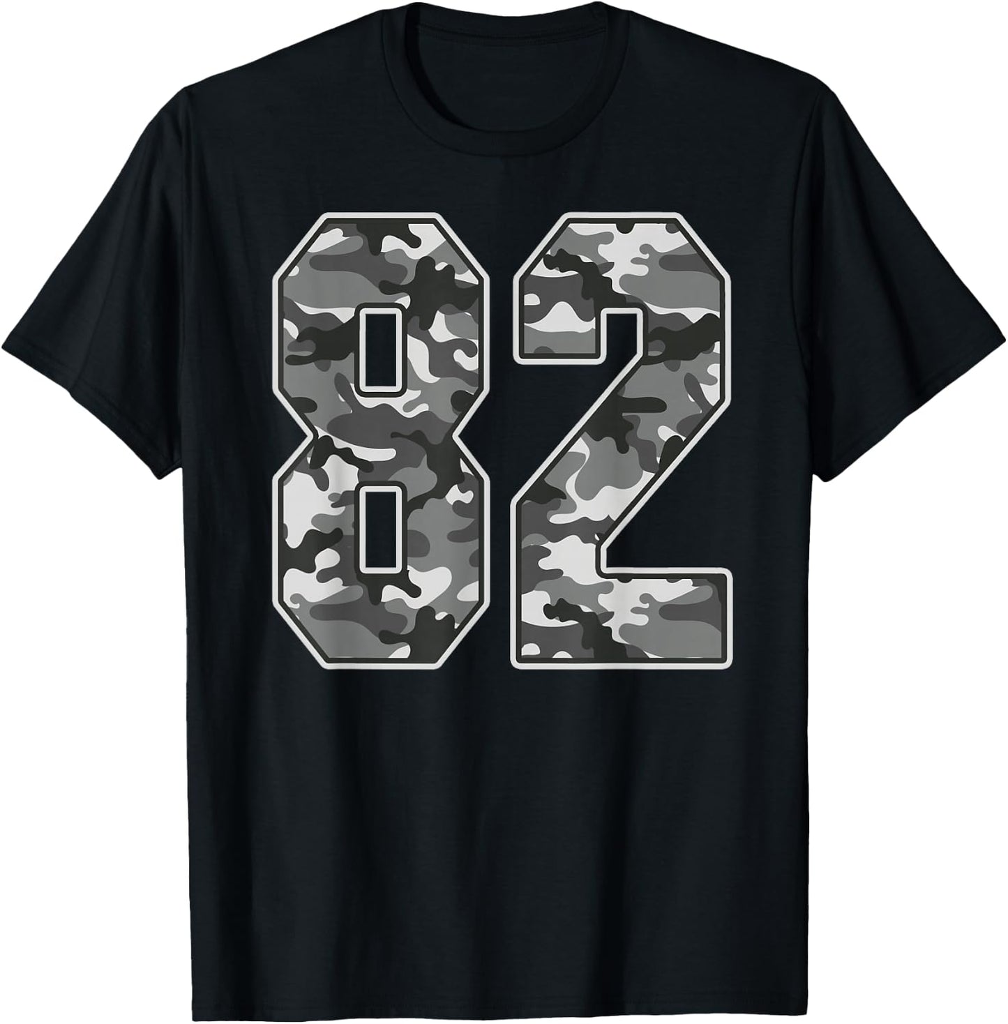 Camo #82 Jersey Number 82 Uniform Fan Favorite Player T-Shirt - T-Shirt | Black