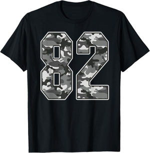 Camo #82 Jersey Number 82 Uniform Fan Favorite Player T-Shirt - T-Shirt | Black