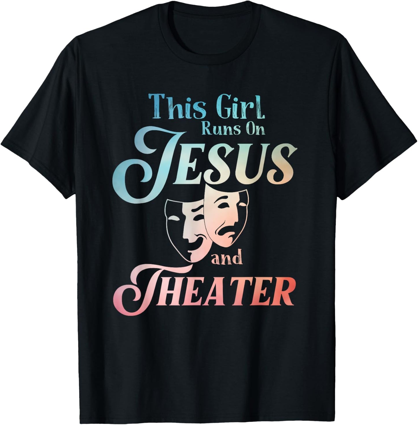 Cute Theatre Art For Teen Girls Women Acting Musical Lover T-Shirt - T-Shirt | Black