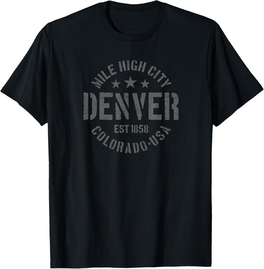 Vintage Denver Colorado Retro Throwback Boys Souvenir T-Shirt - T-Shirt | Black