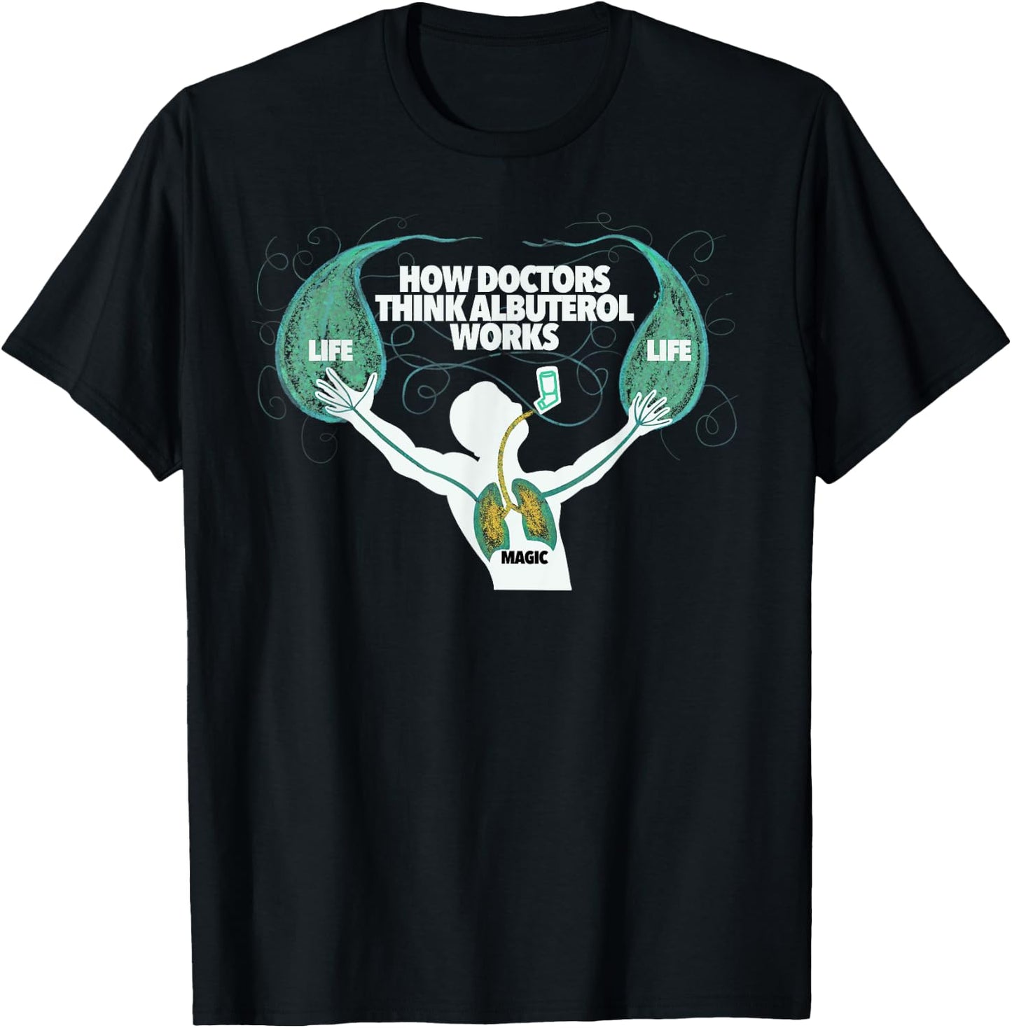Magical Albuterol Funny Respiratory Therapist Design T-Shirt - T-Shirt | Black