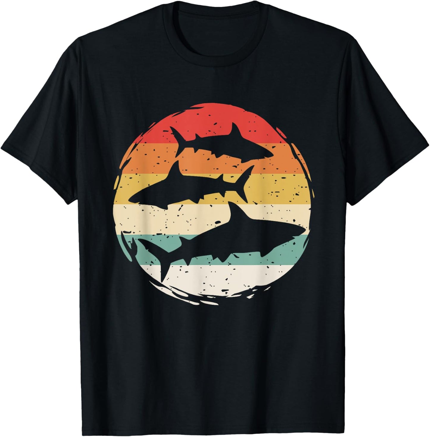 Sharks Vintage 80s Retro Clothes Shark Party in The Sea T-Shirt - T-Shirt | Black