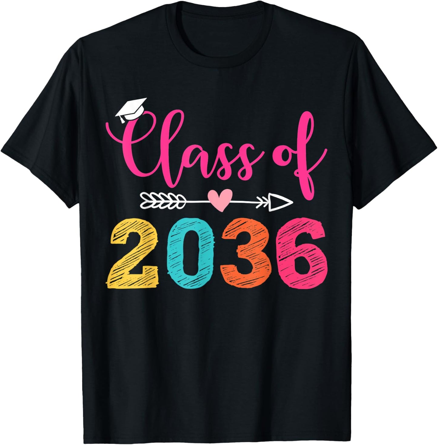 Class of 2036 Grow With Me Graduation T-Shirt - T-Shirt | Black