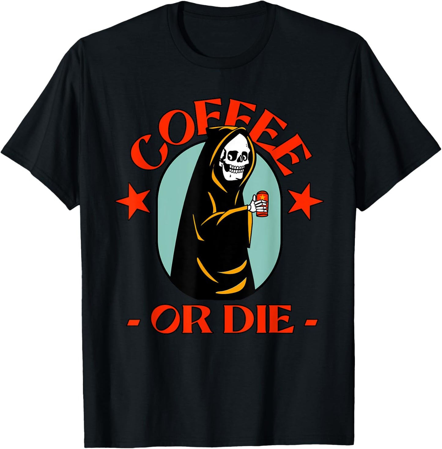 Funny COFFEE or DIE Scary Halloween T-Shirt - T-Shirt | Black