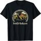 Vintage Outdoors Mountains Apparel & Gifts Interlaken Mountains Switzerland Hiking Retro Blue T-Shirt - T-Shirt | Black