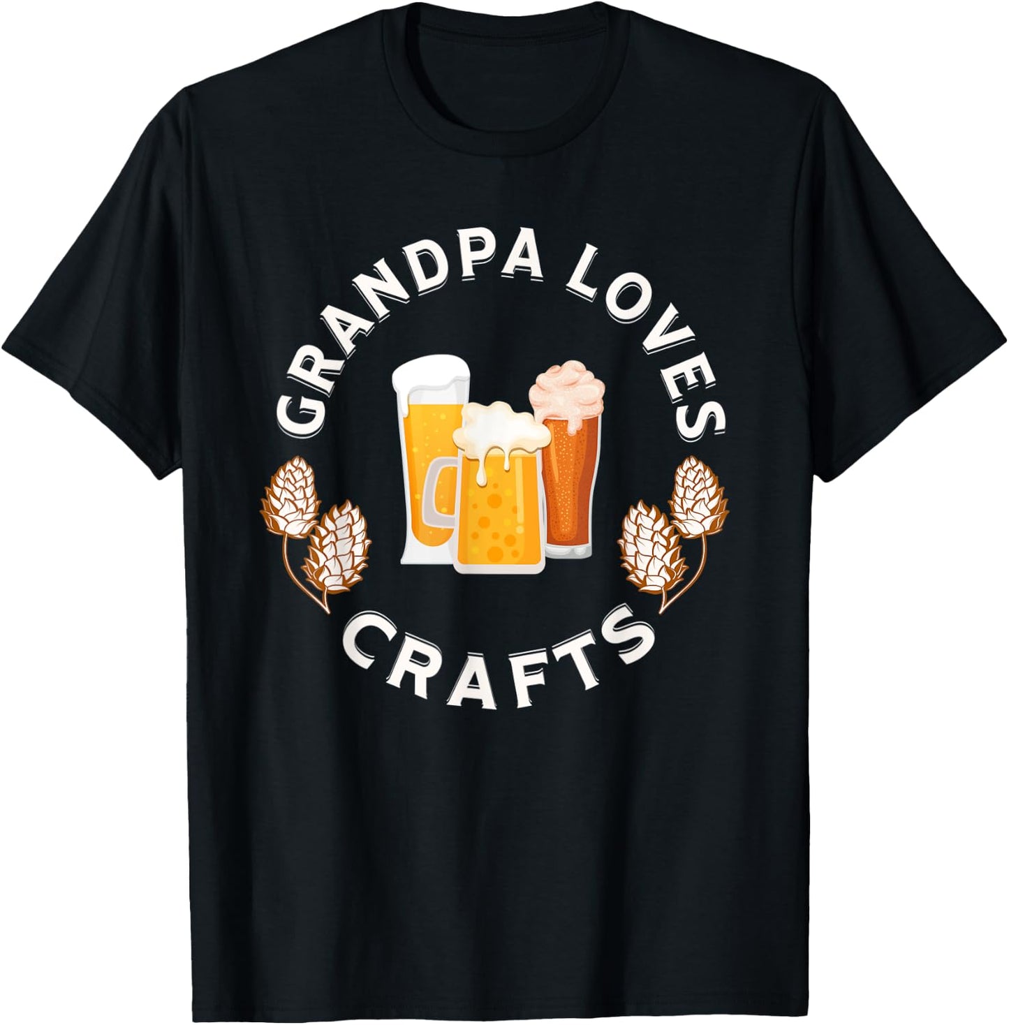 Grandpa Loves Craft Beer funny for fathers T-Shirt - T-Shirt | Black