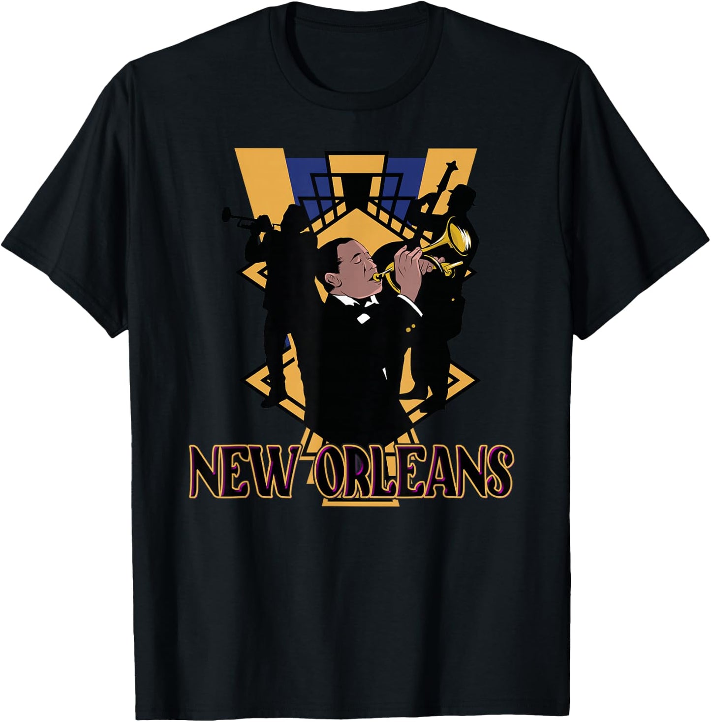 Jazz Music New Orleans Louisiana Jazz Festival Souvenir T-Shirt - T-Shirt | Black