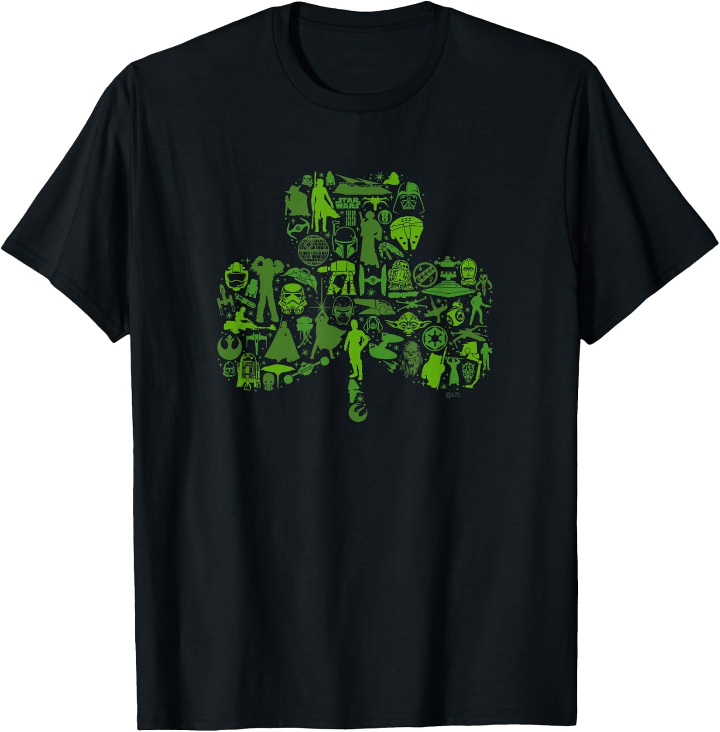 Star Wars Green Shamrock St. Patrick’s Day T-Shirt - T-Shirt | Black