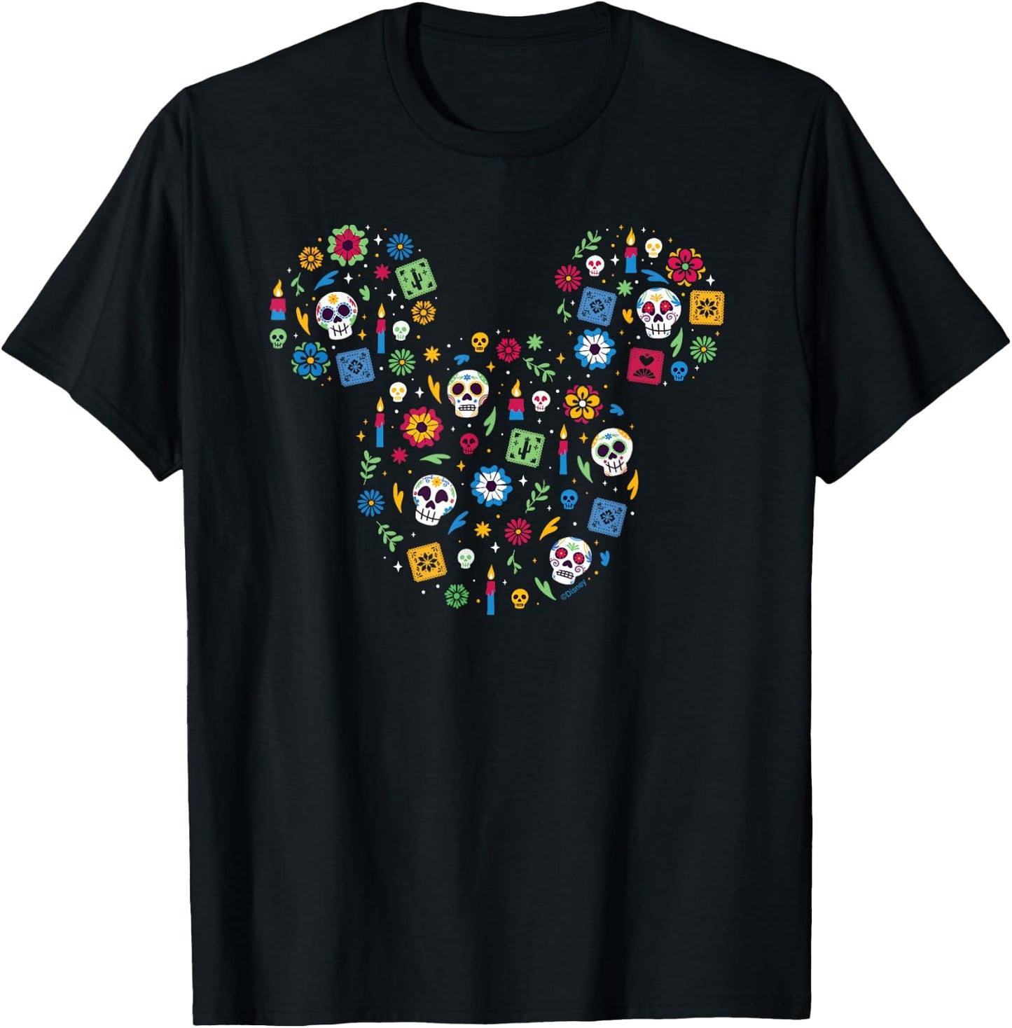 Disney Mickey Mouse Icon Día de Los Muertos Day of The Dead T-Shirt - T-Shirt | Black