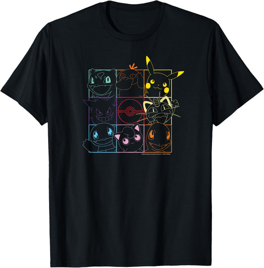 Pokemon -Adults Black Cartoon Graphic T-Shirt - T-Shirt | Black