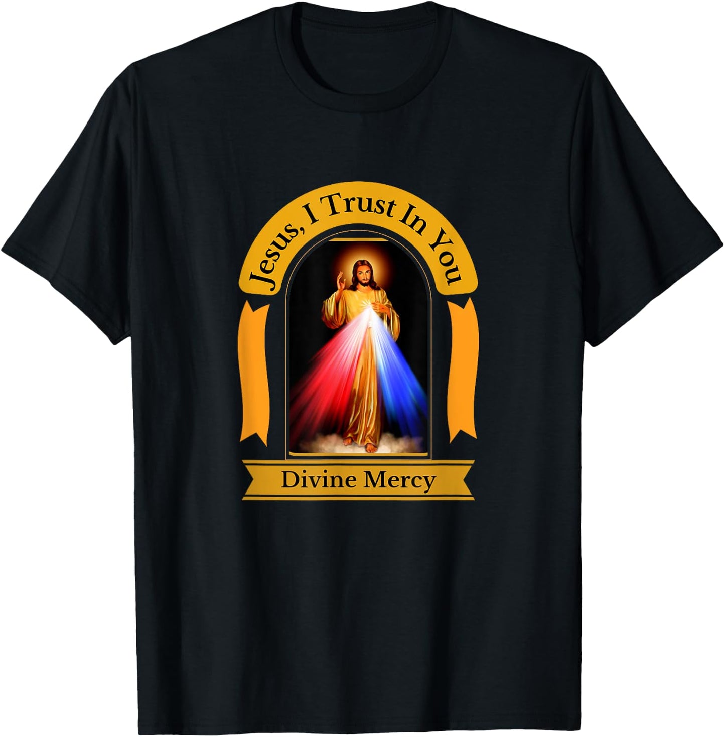 Divine Mercy Jesus I Trust In You Catholic T-Shirt - T-Shirt | Black