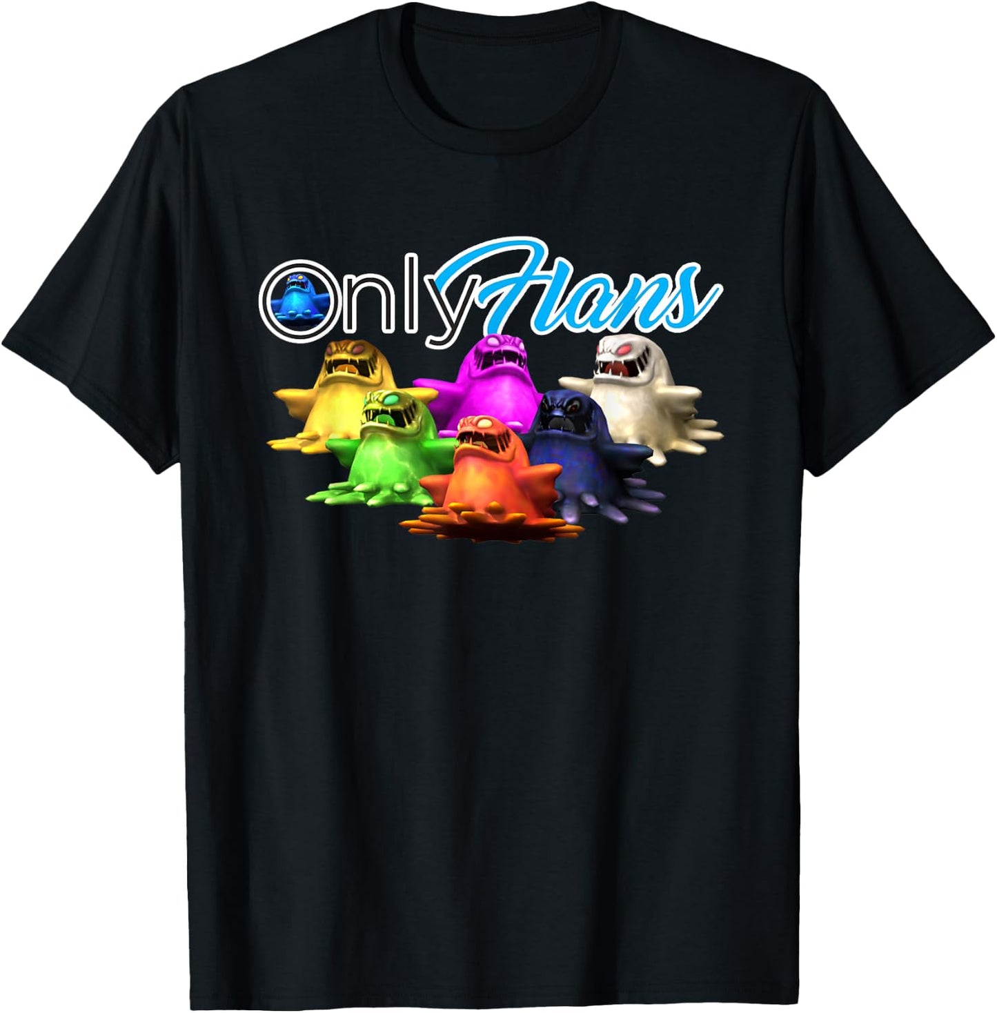 Funny Onlyflans Meme Fantasy T-Shirt - T-Shirt | Black