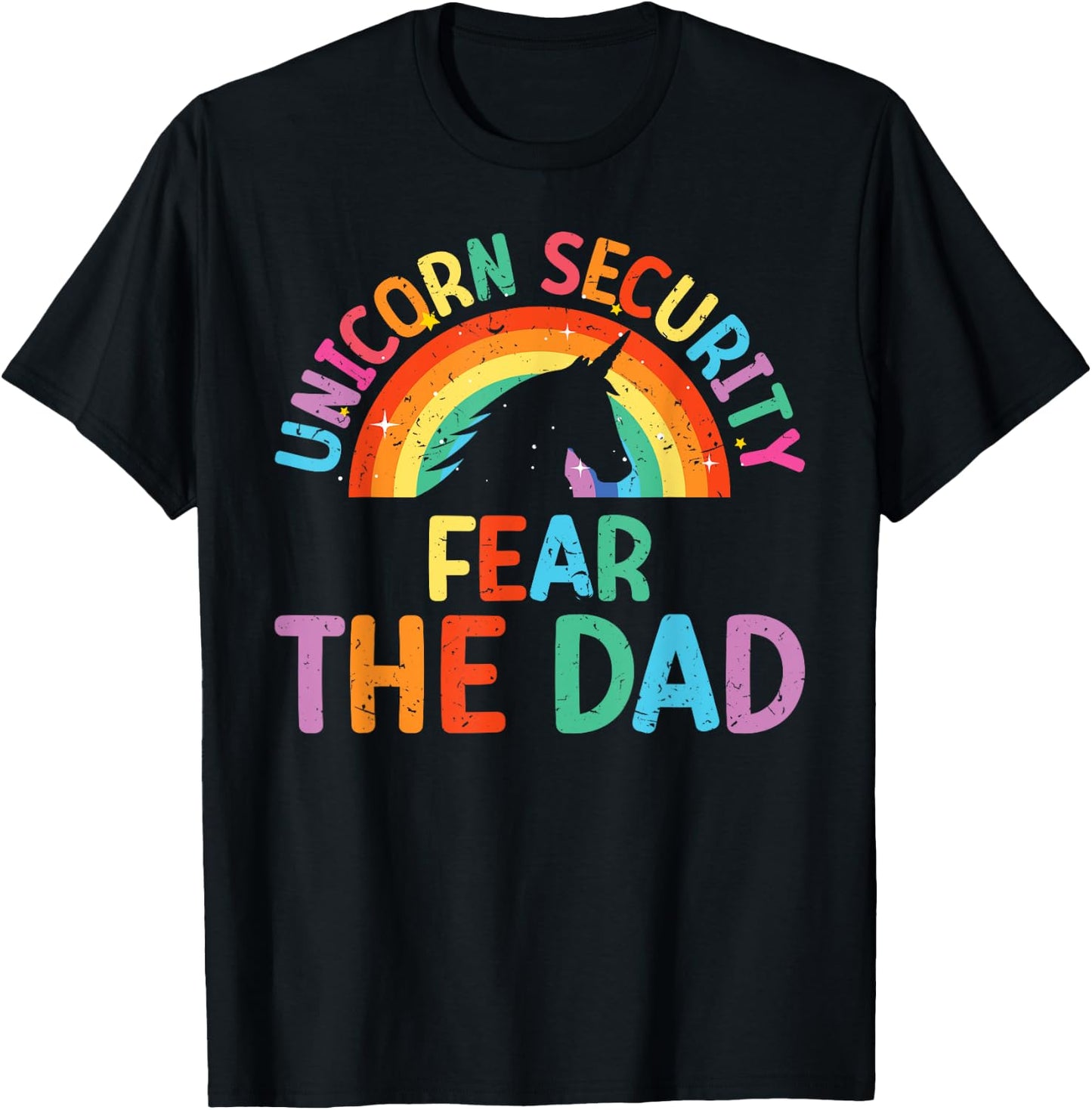 Costume Men Unicorn Security Fear The Dad Funny T-Shirt - T-Shirt | Black