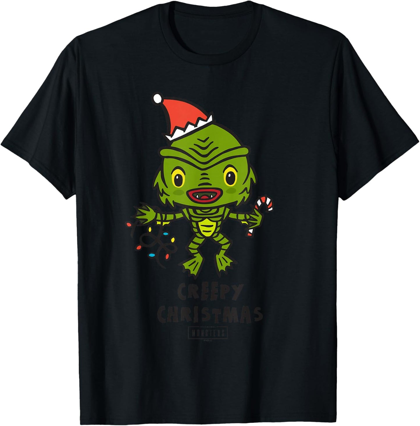 Universal Monsters Creature from the Black Lagoon Christmas T-Shirt - T-Shirt | Black