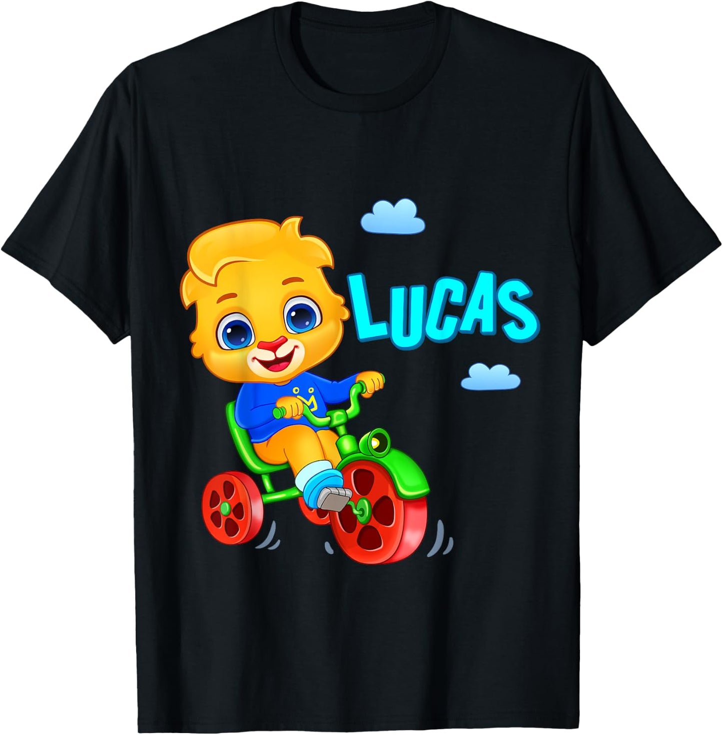 Lucas Loves Cycling | Lucas The Lion Official RV AppStudios Small T-Shirt - T-Shirt | Black