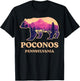 Poconos Mountains Pennsylvania Pa Bear Hiking Souvenirs T-Shirt - T-Shirt | Black