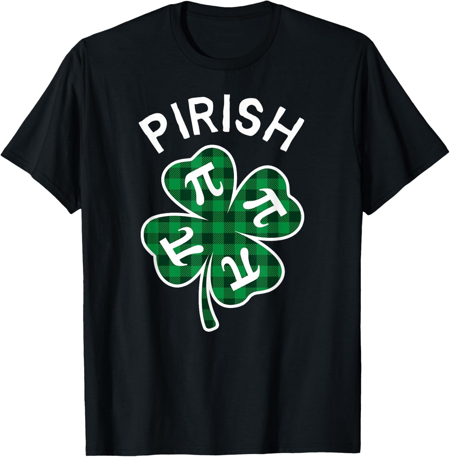 Pirish Plaid Lucky Clover St. Patrick's Day T-Shirt - T-Shirt | Black