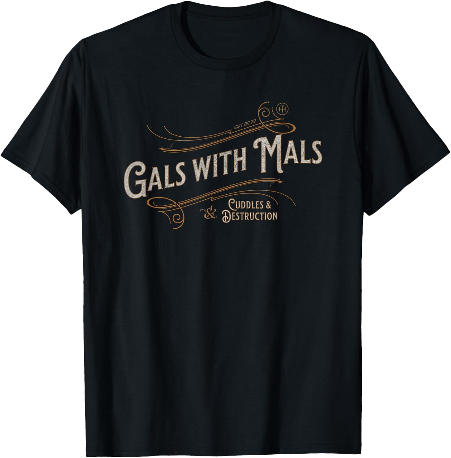 Funny Gals with Mals, Belgian Malinois Mom, Malinois Lover T-Shirt - T-Shirt | Black